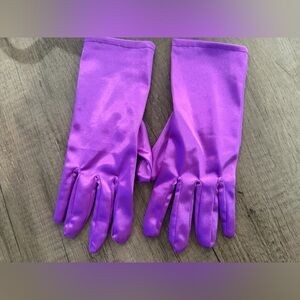 Vibrant Purple Satin Gloves for Women